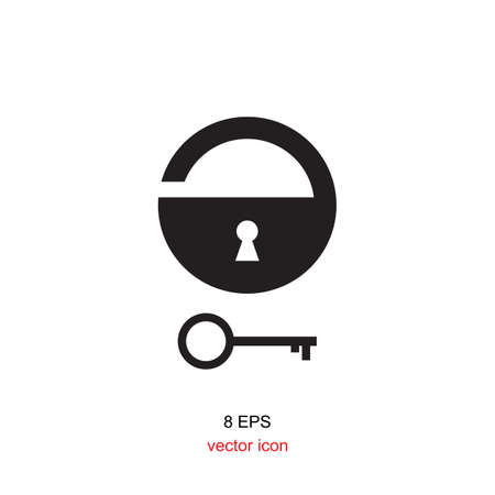 Flat design style lock or security,  padlock, login,  safe iconのイラスト素材