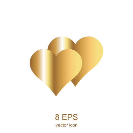 simple gold heart on a white backgroundのイラスト素材