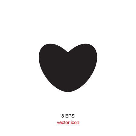 Vector heart black icon on white backgroundのイラスト素材