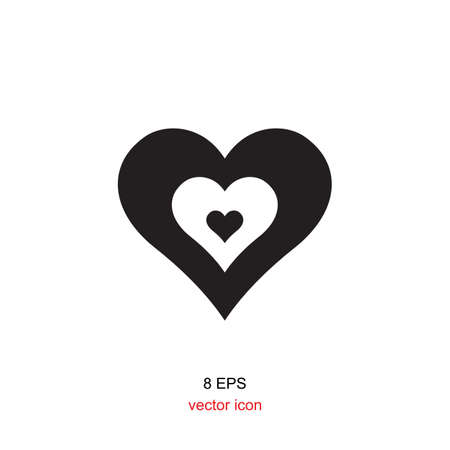 Vector heart black icon on white backgroundのイラスト素材