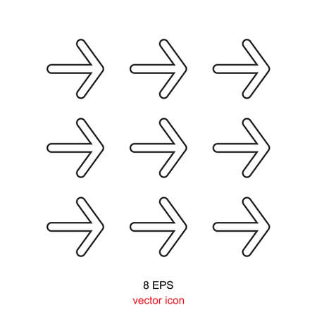 Vector icon arrow isolated on white backgroundのイラスト素材