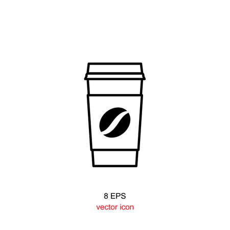 Simple vector coffee cup icon isolated on white backgroundのイラスト素材