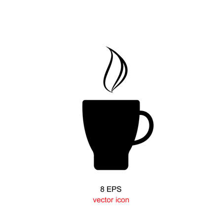 Simple vector coffee cup icon isolated on white backgroundのイラスト素材