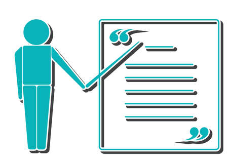 Tutor or teacher icon with quote. Vector isolated on whiteのイラスト素材