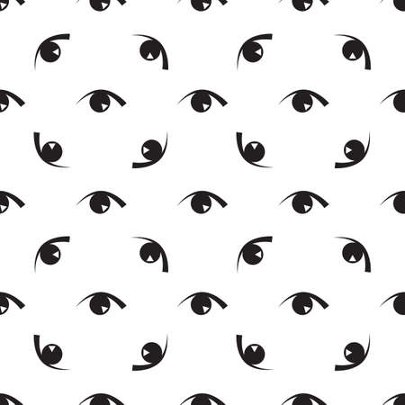 Monochrome seamless pattern with eyesのイラスト素材