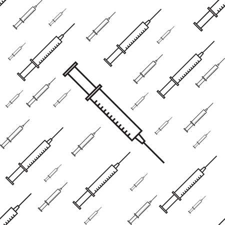Syringe icon seamless pattern. Vector illustrationのイラスト素材