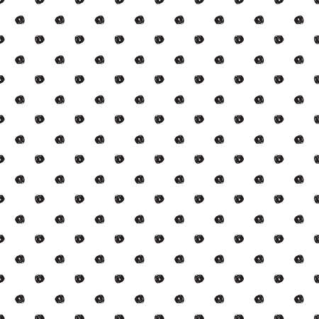 Vector seamless pattern with black dots on white backgroundのイラスト素材
