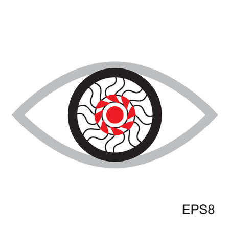 Red Eye icon  .  Optic sign vector isolatedのイラスト素材