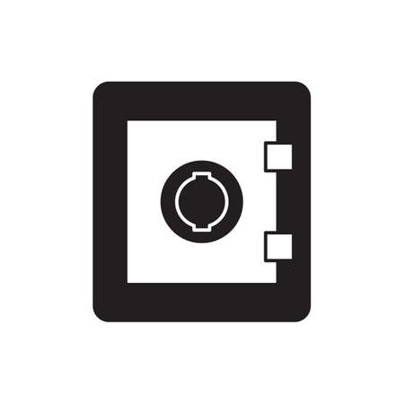 Simple vector safe icon. Security and protection sign. Banking, money, deposit symbol. Locked steel box pictogram for web, design, business.のイラスト素材