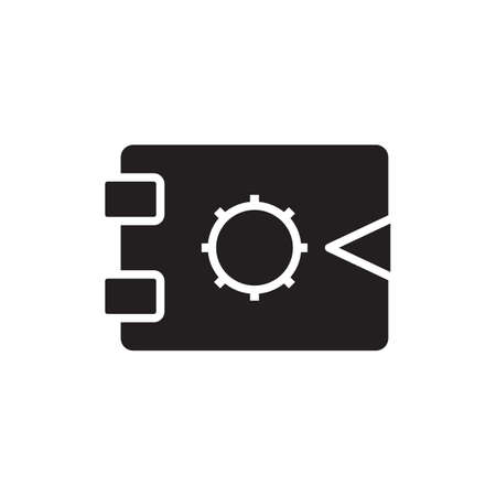 Simple vector safe icon. Security and protection sign. Banking, money, deposit symbol. Locked steel box pictogram for web, design, business.のイラスト素材