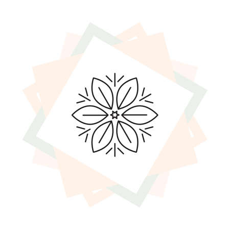 Modern stylish  design element in thin line style. Trendy vector template. Ecology, natural concept of alternative medicine, eco friendly product.のイラスト素材