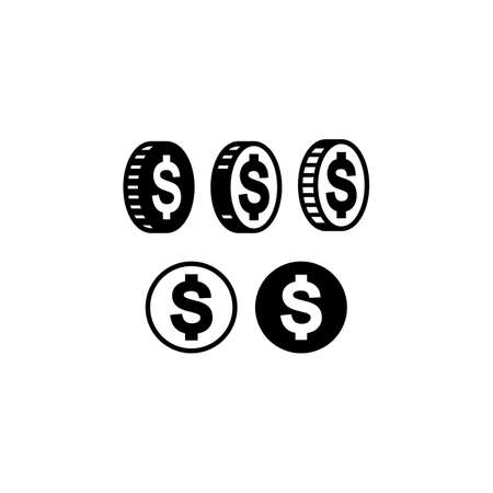 vector money icon flat design black pictogram isolated on white background, cash symbol, banking and  business signのイラスト素材