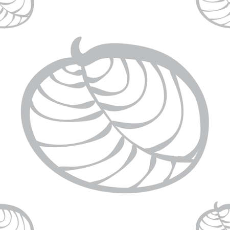 Vector neutral seamless organic pattern of hand-drawn stylized leaves.  Decorative template repeat texture for web, wrapping,のイラスト素材