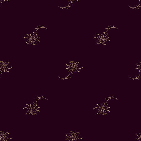 Luxury seamless pattern. Golden flowers on dark background. Elegant vector illustration for print, package design, wrapping, textileのイラスト素材