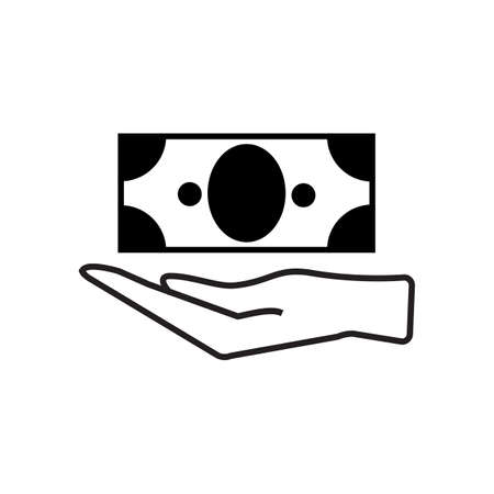 Pictograph of money in hand vector isolatedのイラスト素材