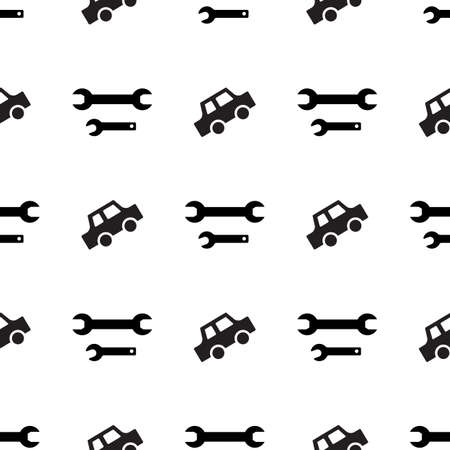 Auto service  vector seamless pattern. Car repair background forのイラスト素材