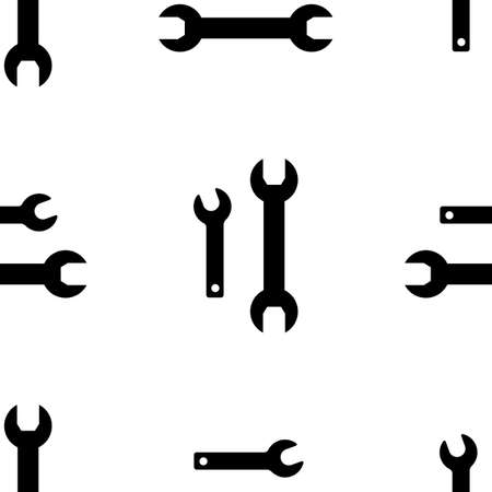 Tool Icon background. Seamless pattern with wrench vector illustrationのイラスト素材
