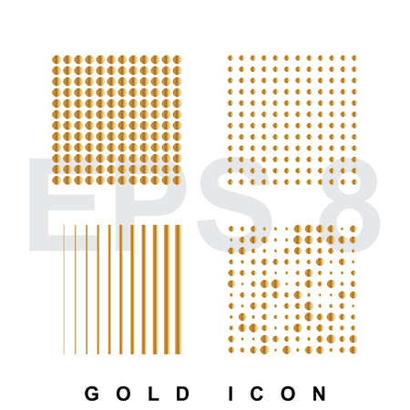Golden Dots square icon premium graphic web design element   template. Vector royal luxury symbol for business, internet, decoration. Modern abstract glittering metallic emblemのイラスト素材