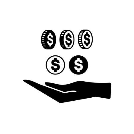 Pictograph of money in hand vector isolatedのイラスト素材