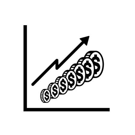 vector money icon flat design black pictogram isolated on white background, cash symbol, banking and  business signのイラスト素材