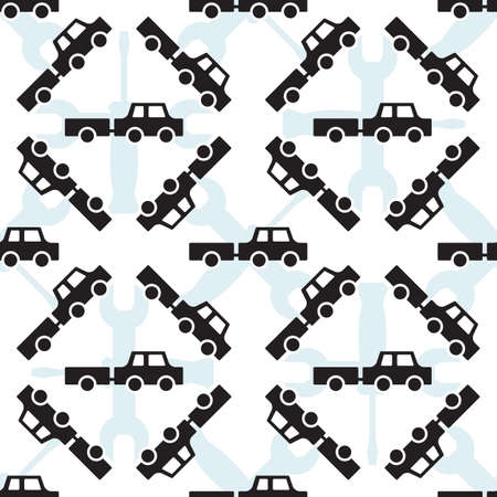 Auto service  vector seamless pattern. Car repair background forのイラスト素材
