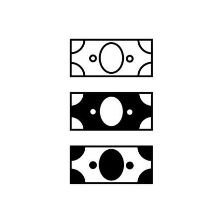 vector money icon flat design black pictogram isolated on white background, cash symbol, banking and  business signのイラスト素材