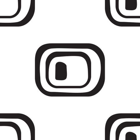 Abstract monochrome geometric pattern, seamless vector background. Simple black and white repeating texture. Modern contrast graphic with retro elements.のイラスト素材