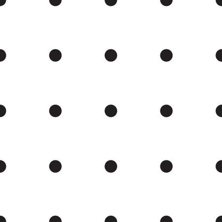 Abstract monochrome geometric pattern, seamless background. Simple black and white repeating texture with dots, circle, ball or point.のイラスト素材