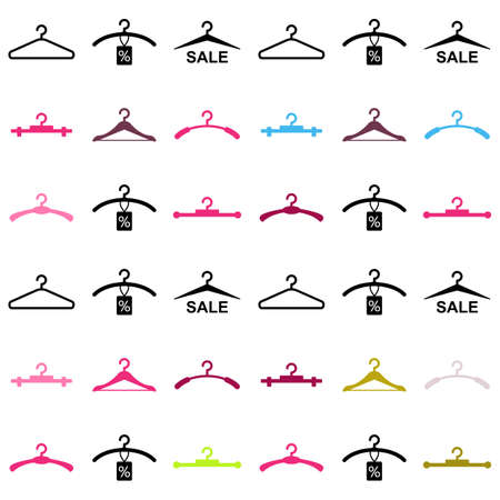 Simple hanger retro varicoloured pattern. Vector seamless green, blue and red rack backgroundのイラスト素材