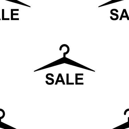 Fashion modern seamless pattern with clothes hangers isolated on white. Vector rack sale background.のイラスト素材