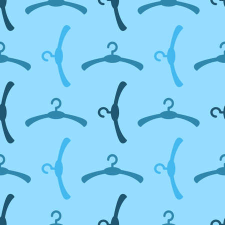 Simple hanger retro pattern. Vector seamless shades of blue rack backgroundのイラスト素材
