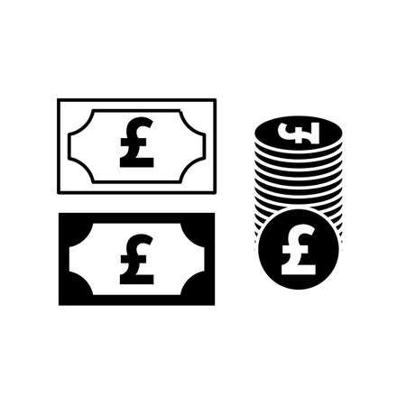 Money pound vector icon or flat sign. National UK currency symbol isolatedのイラスト素材