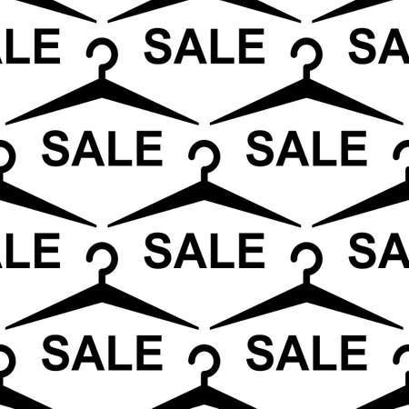 Clothes hangers seamless pattern silhouette isolated on white background. Vector textureのイラスト素材
