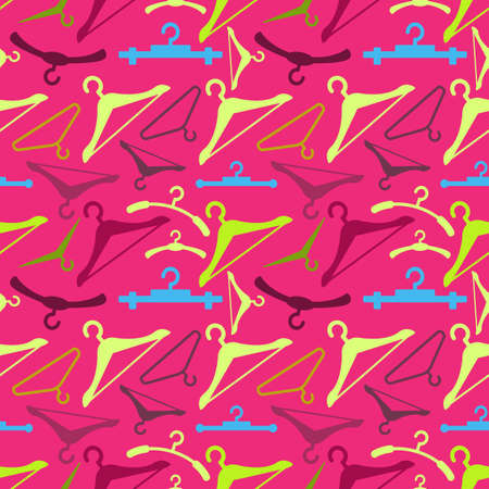 Simple hanger retro pattern. Vector seamless green, blue and red rack backgroundのイラスト素材
