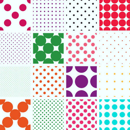 Trendy colour polka dot seamless pattern. Dots fashion background with circlesのイラスト素材
