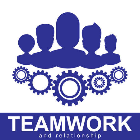 Team management organizational structure. Company CEO and his team hierarchy in flat design style. Teamwork concept for web banners, sites, printed materials, infographics.のイラスト素材