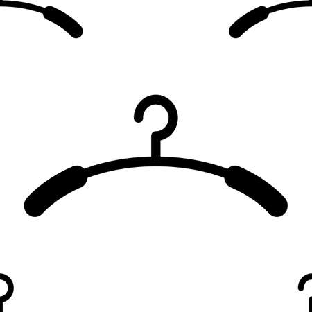 Fashion modern seamless pattern with clothes hangers isolated on white. Vector rack background.のイラスト素材