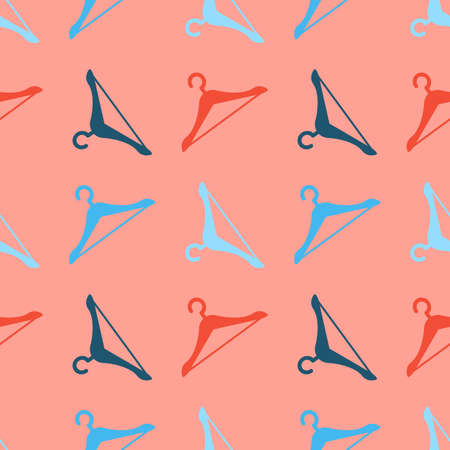 Simple hanger retro varicoloured pattern. Vector seamless rack backgroundのイラスト素材