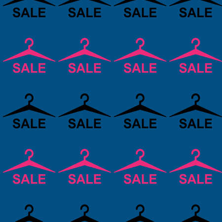 Vector seamless clothes hanger pattern on dark background. Textile multicolor printのイラスト素材