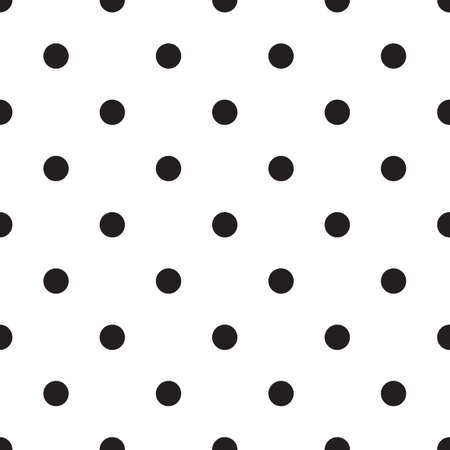 Abstract monochrome geometric pattern, seamless background. Simple black and white repeating texture with dots, circle, ball or point.のイラスト素材