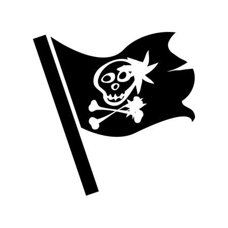 Pirate flag icon vector isolated. Jolly Roger signのイラスト素材