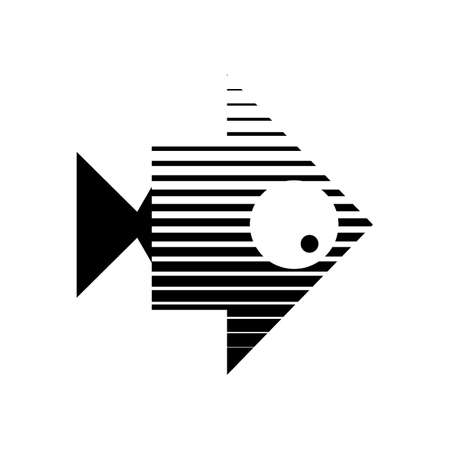 Vector stylized illustration or icon of Fish in the form of arrow design for the company.のイラスト素材