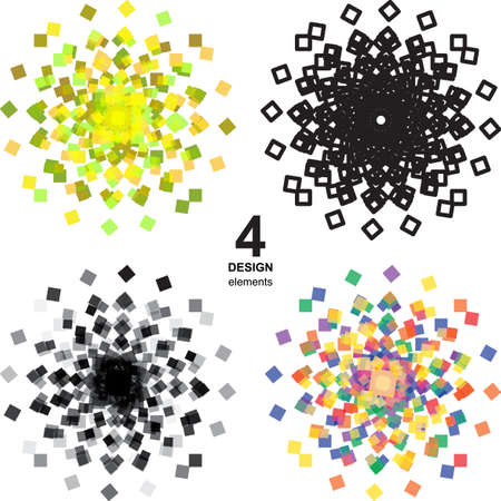 Beautiful color and monochrome design circle elements isolatedのイラスト素材