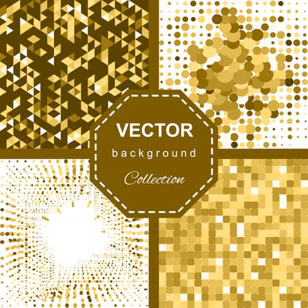 Trendy shiny gold geometric background or pattern collectionのイラスト素材