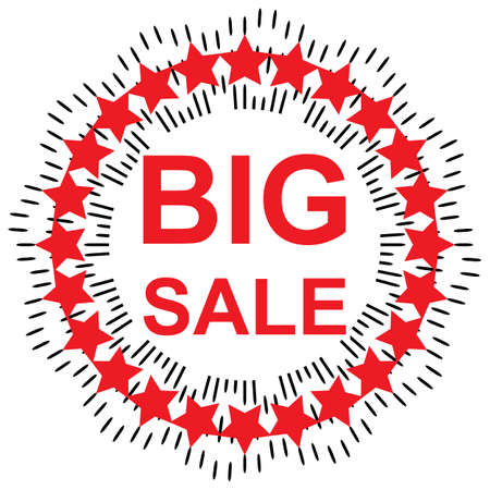 Big Sale Vector Text and stars design for shopping, commerce, promotionのイラスト素材