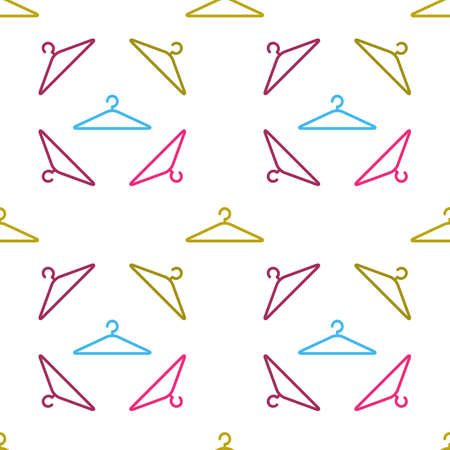 Simple hanger retro varicoloured pattern. Vector seamless green, blue and red rack backgroundのイラスト素材