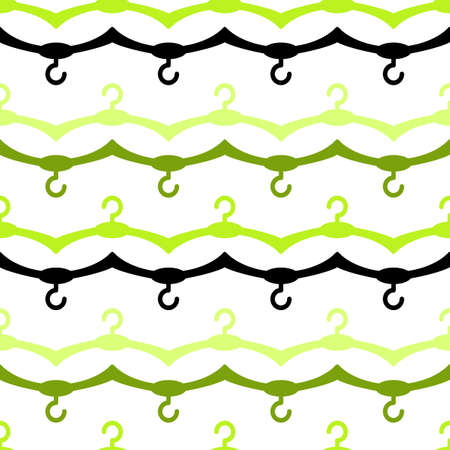 Simple hanger retro pattern.  seamless black and green rack backgroundのイラスト素材