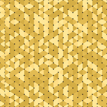Trendy gold geometric background. Triangle pattern in shades of yellow and brownのイラスト素材