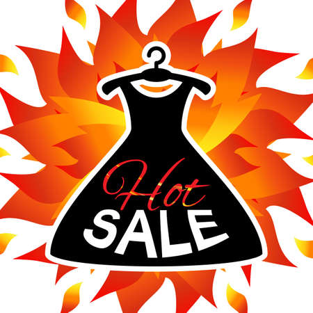 Black dress with the text HOT SALEのイラスト素材