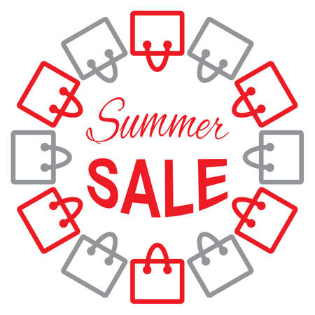 Sale vector shopping bag with the text SUMMER SALEのイラスト素材